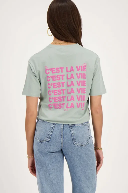 Mintgroen T-shirt C'est La Vie
