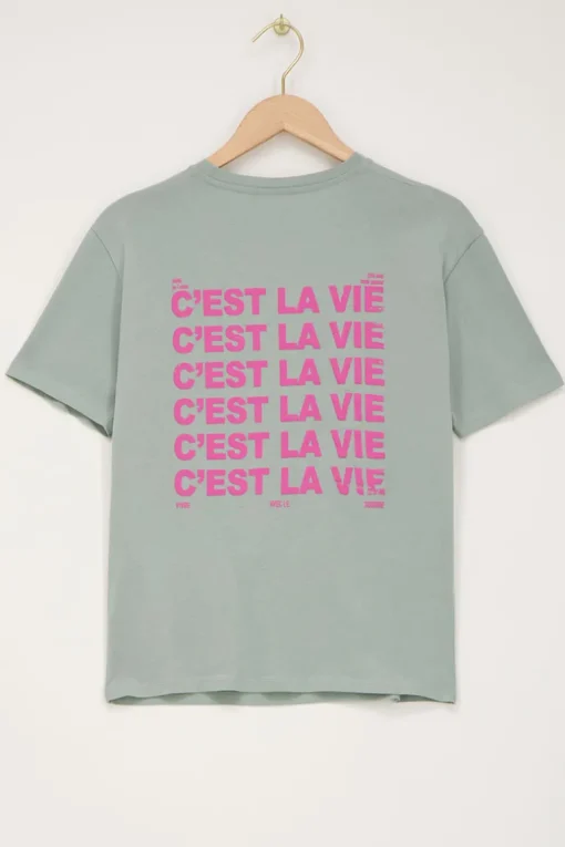 Mintgroen T-shirt C'est La Vie