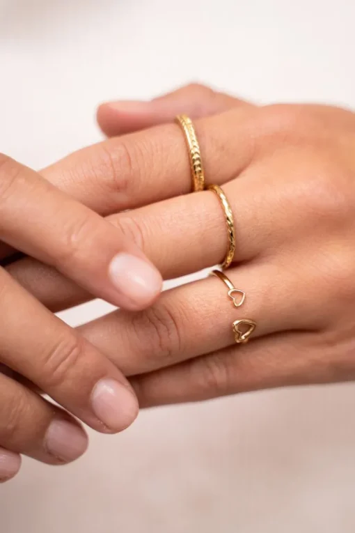 Moeder & Dochter Hartjes Ringen Set