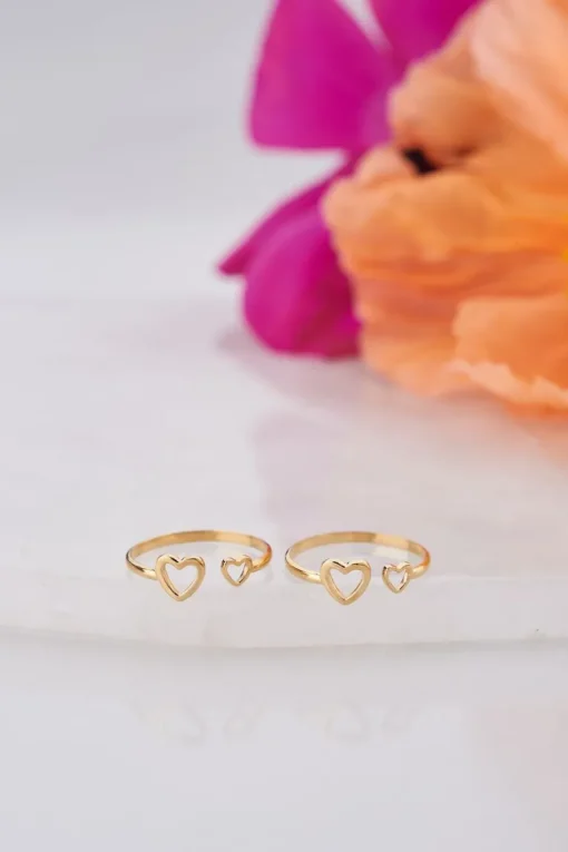 Moeder & Dochter Hartjes Ringen Set