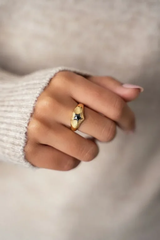 MOOD Ring Met Zwarte Ster