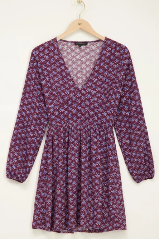 Multi Kleur Jurk Met Bloemenprint & Lange Mouwen