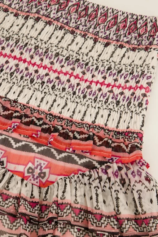 Multi Kleur Rok Met Smock & Aztec Print