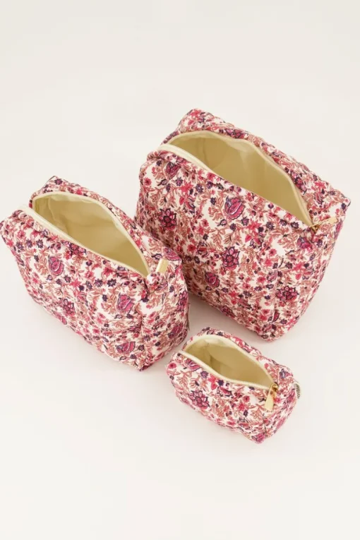 Multikleur Bloemenprint Toilettas Set