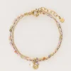 Multikleur Dubbele Armband Met Touw En Kralen