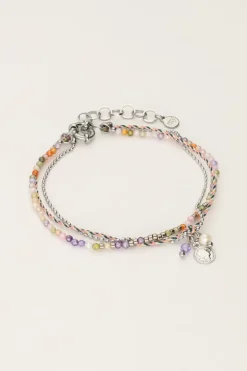 Multikleur Dubbele Armband Met Touw En Kralen