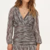 Multikleur Jurk Met Ruffles En Lurex