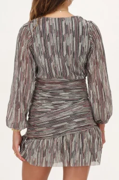 Multikleur Jurk Met Ruffles En Lurex