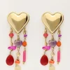 Multikleur Statement Oorhangers Met Hartjes