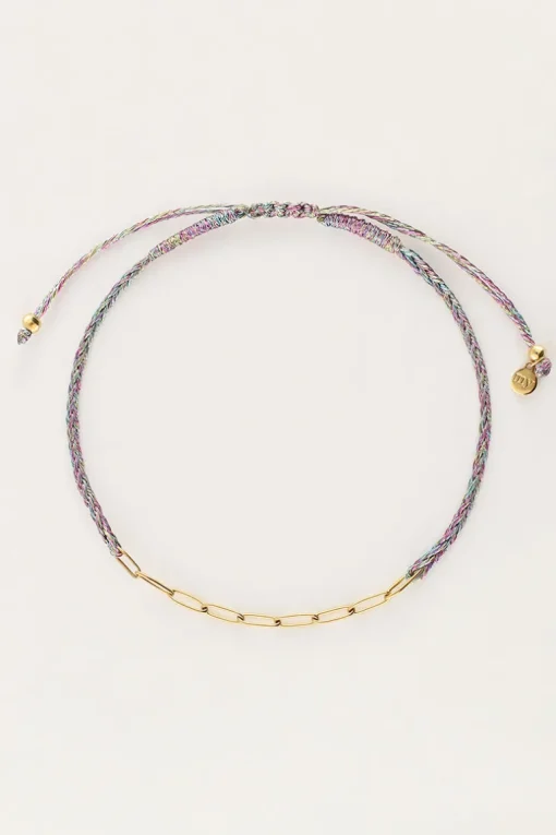 Multikleur Touw Armband Met Schakels