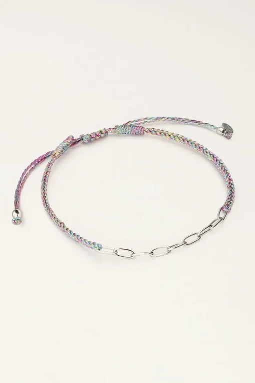 Multikleur Touw Armband Met Schakels