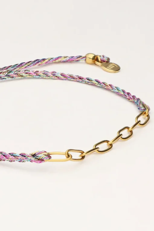 Multikleur Touw Armband Met Schakels