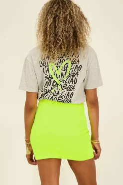 Neon Groene Rok Met Ruffles