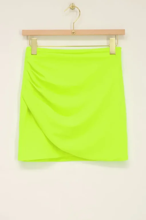 Neon Groene Rok Met Ruffles