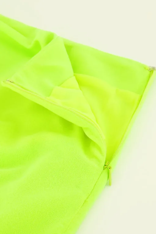 Neon Groene Rok Met Ruffles