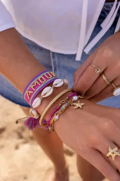 Ocean Armband Met Kleine Kraaltjes Roze