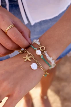Ocean Armband Met Witte Steentjes