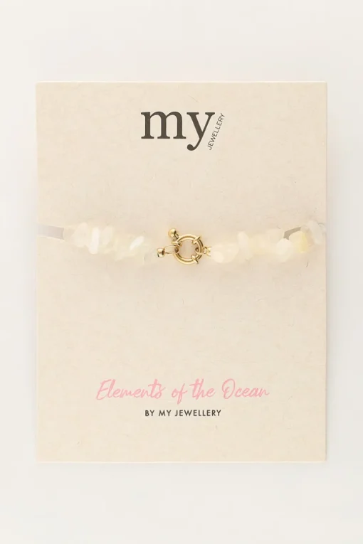 Ocean Armband Met Witte Steentjes