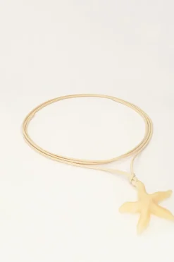 Ocean Beige Koord Ketting Met Zeester