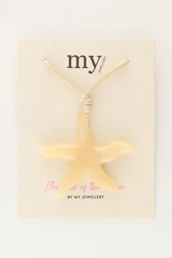 Ocean Beige Koord Ketting Met Zeester