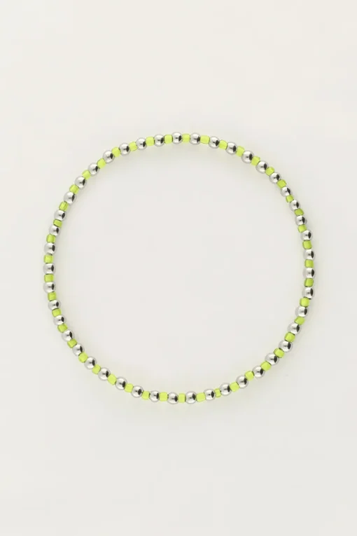 Ocean Elastieken Armband En Kraaltjes Lime