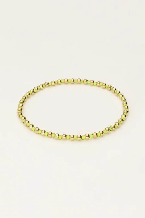 Ocean Elastieken Armband En Kraaltjes Lime