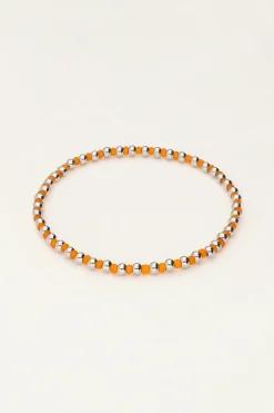 Ocean Elastieken Armband En Kraaltjes Oranje