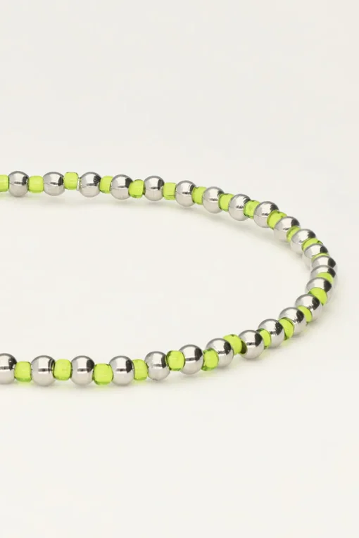 Ocean Elastieken Armband En Kraaltjes Lime
