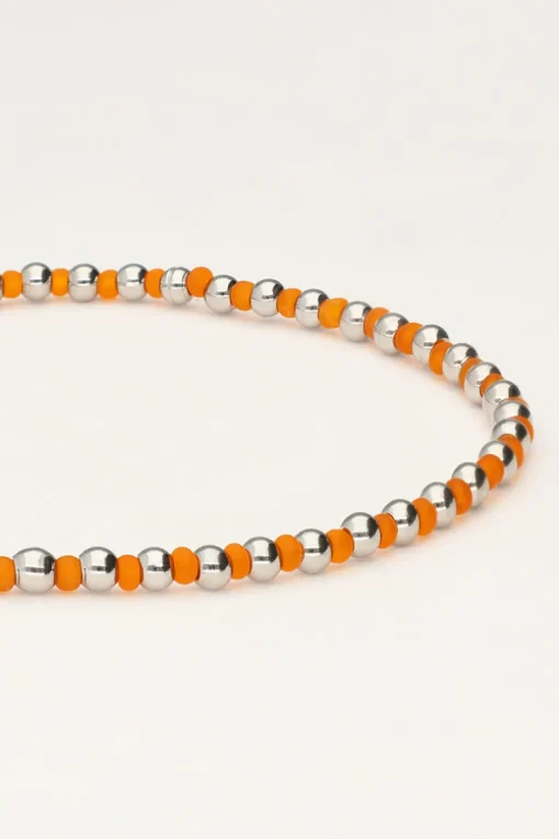 Ocean Elastieken Armband En Kraaltjes Oranje