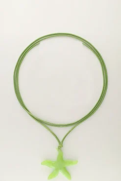 Ocean Groene Koord Ketting Met Zeester