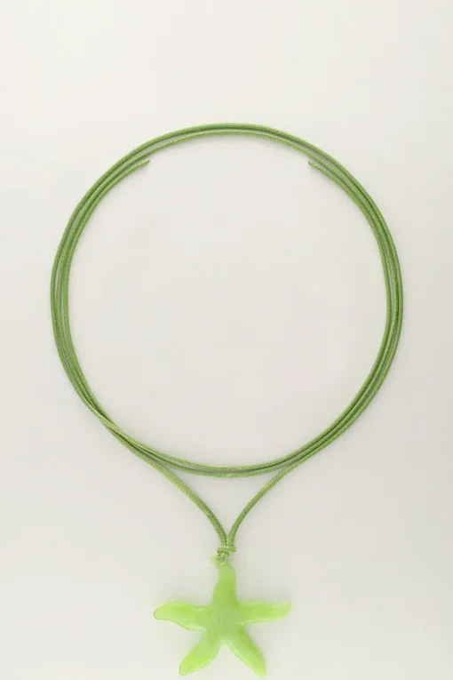 Ocean Groene Koord Ketting Met Zeester