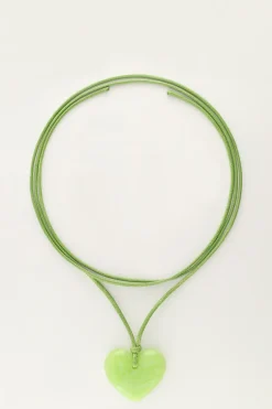 Ocean Groene Koord Ketting Met Hart