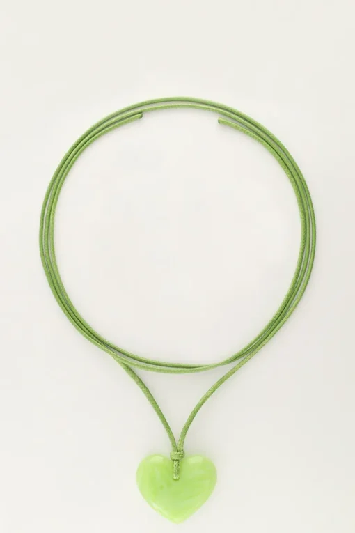 Ocean Groene Koord Ketting Met Hart