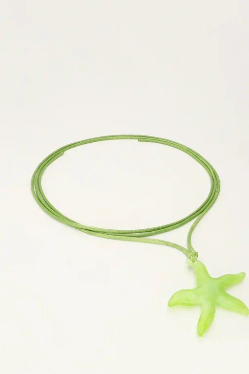 Ocean Groene Koord Ketting Met Zeester