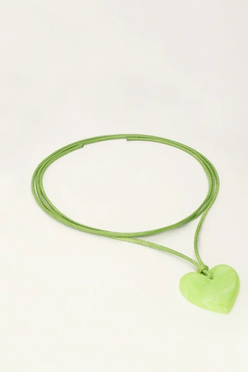 Ocean Groene Koord Ketting Met Hart