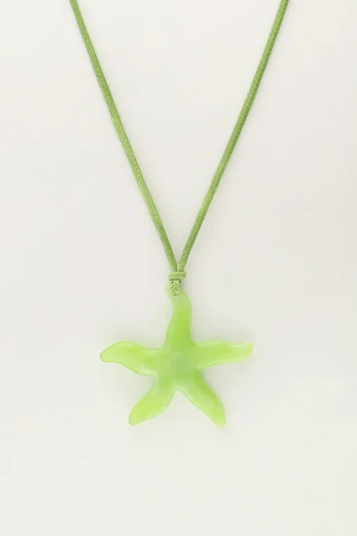 Ocean Groene Koord Ketting Met Zeester