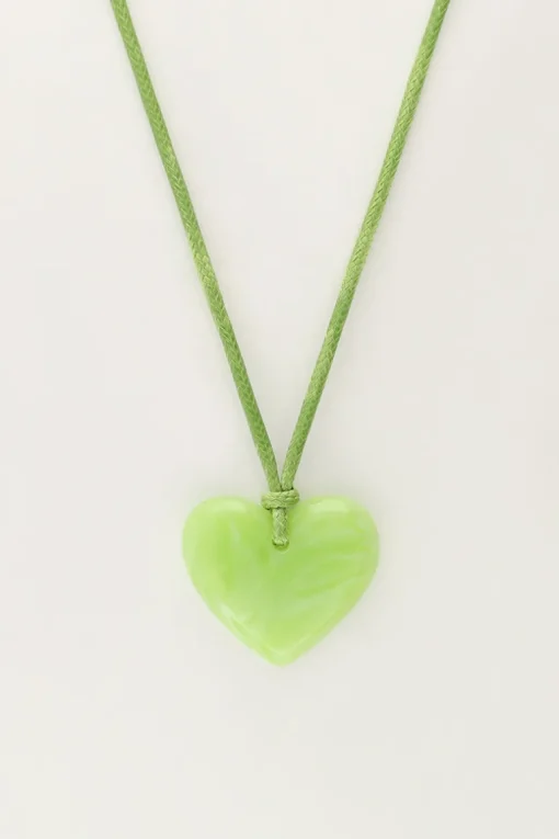 Ocean Groene Koord Ketting Met Hart