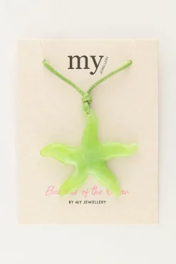 Ocean Groene Koord Ketting Met Zeester