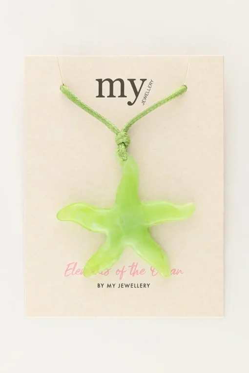 Ocean Groene Koord Ketting Met Zeester