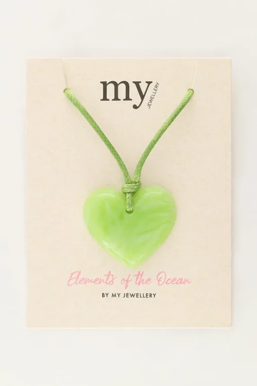 Ocean Groene Koord Ketting Met Hart