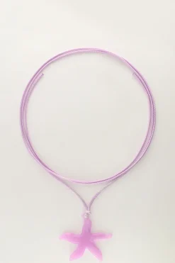 Ocean Lila Koord Ketting Met Zeester