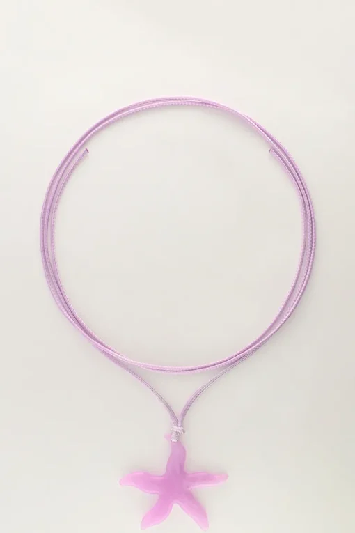 Ocean Lila Koord Ketting Met Zeester
