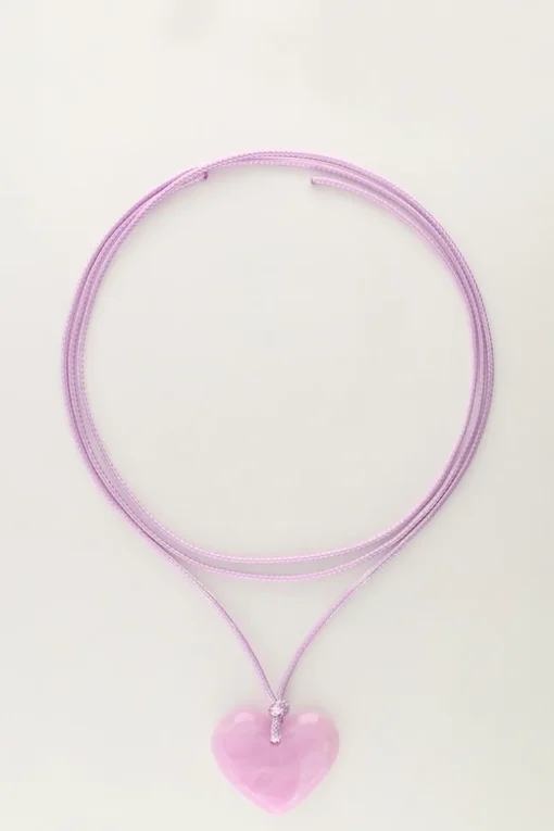 Ocean Lila Koord Ketting Met Hart