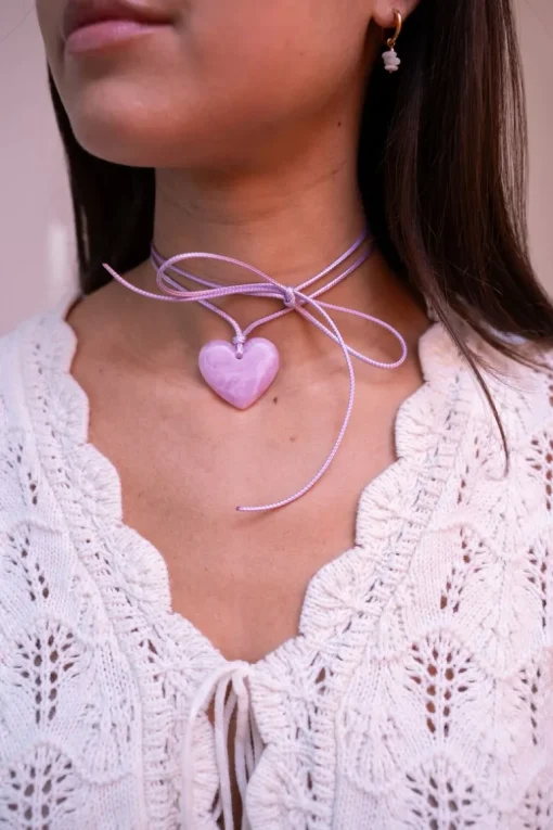 Ocean Lila Koord Ketting Met Hart