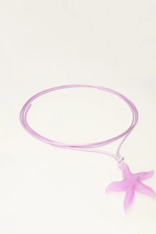 Ocean Lila Koord Ketting Met Zeester