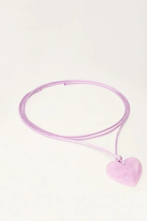 Ocean Lila Koord Ketting Met Hart