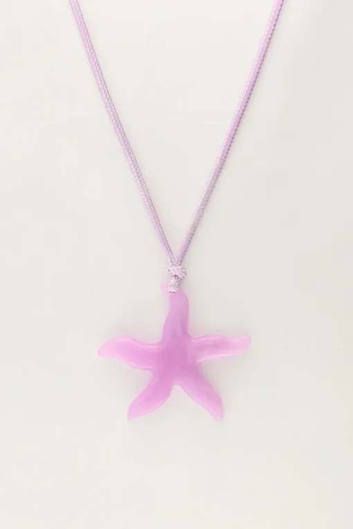 Ocean Lila Koord Ketting Met Zeester