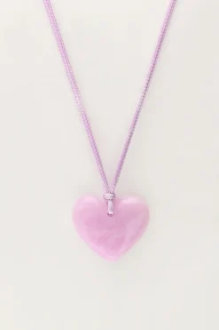 Ocean Lila Koord Ketting Met Hart