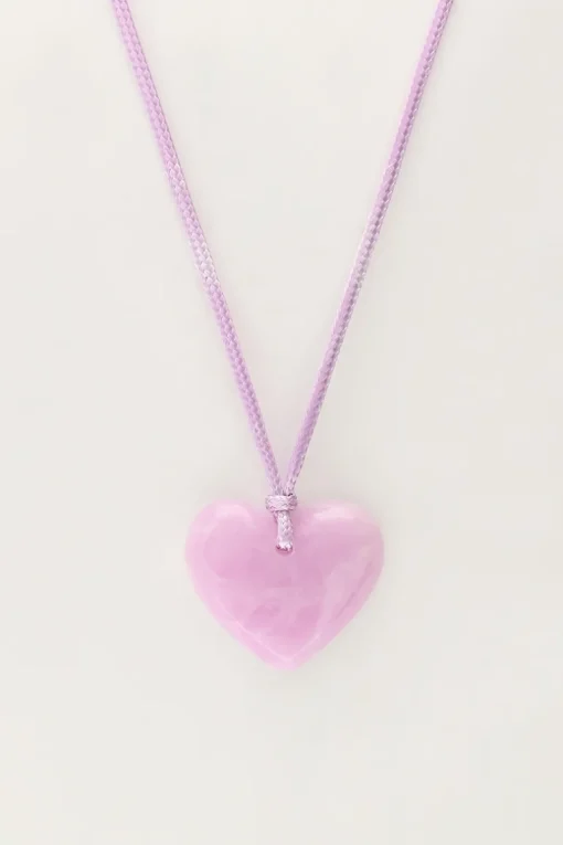 Ocean Lila Koord Ketting Met Hart