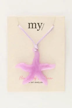 Ocean Lila Koord Ketting Met Zeester